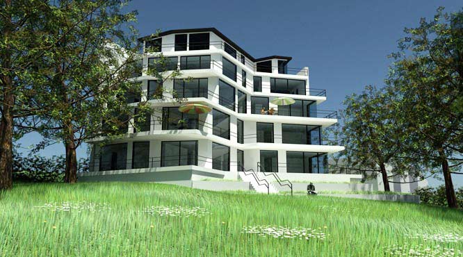 Terrassenansicht - Rendering